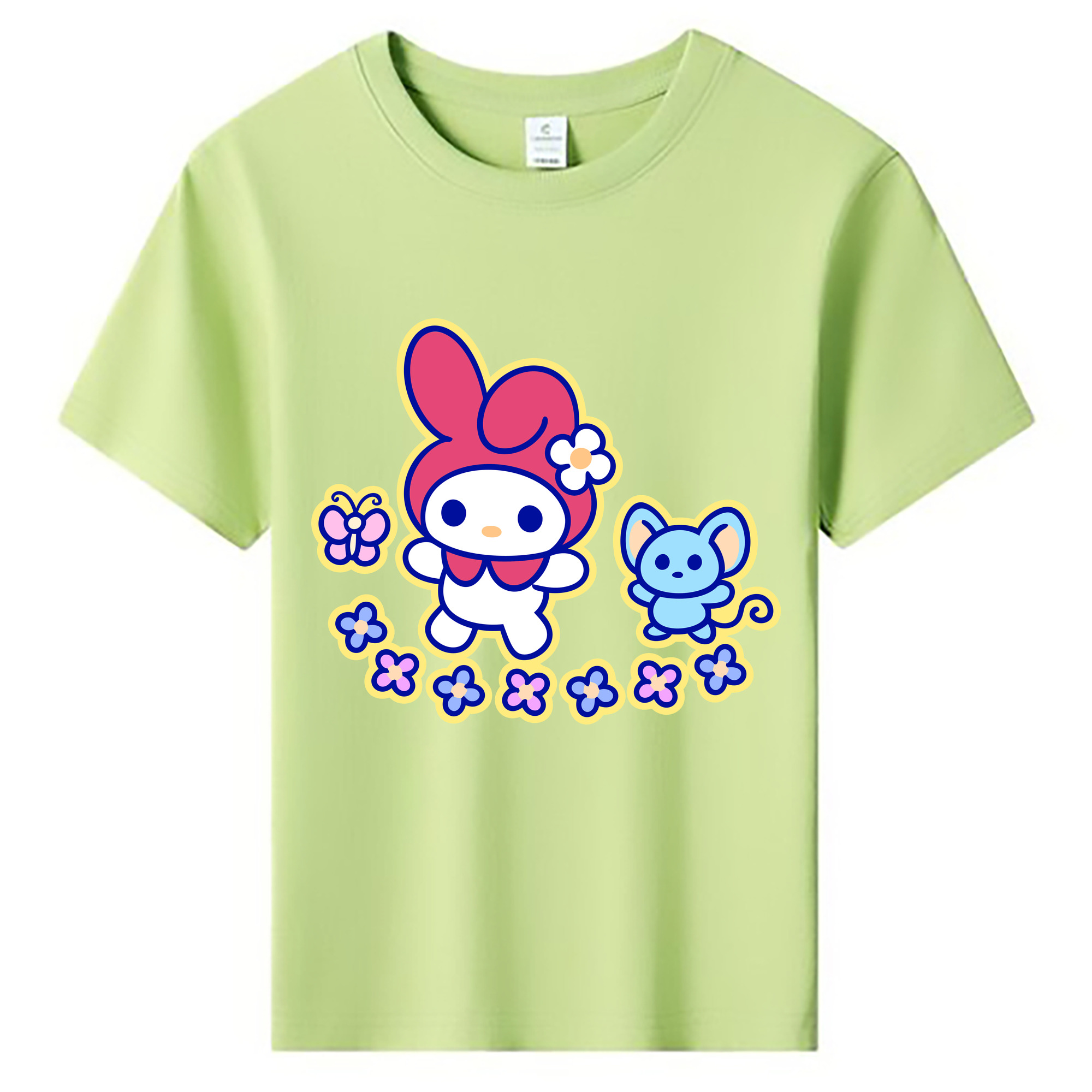 （画像用） Hello Kitty ハローキティ 綿100％キッズTシャツ（フロントプリント）